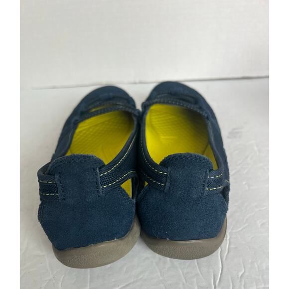 Land’s End Blue Suede Round Toe Bungee Straps Slip On Comfort Ballet Shoes 8.5 - Picture 8 of 13